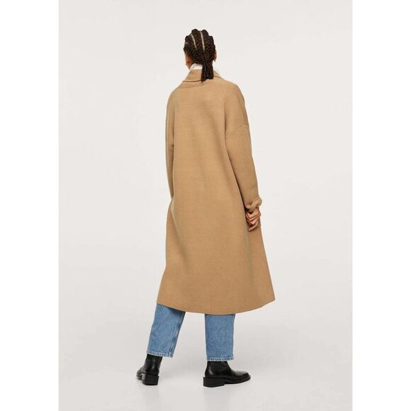 Mango Oversized Knit Coat With Pockets New - Picture 10 of 12